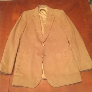 Vintage Lanvin Feathersuede Blazer 42R Tan